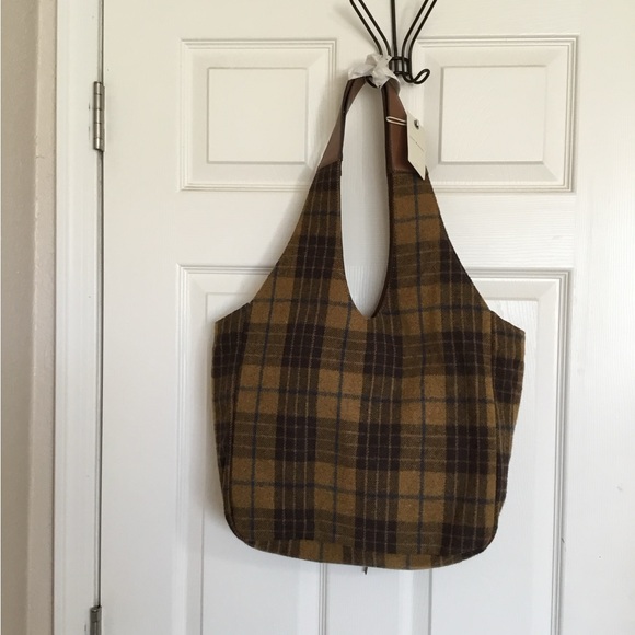 Lucky brand hobo topanga tan plaid bag nwt - Picture 2 of 13